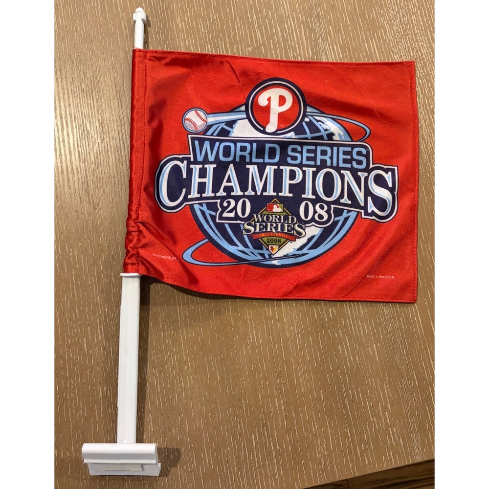 Philadelphia Phillies 2008 World Series Champions Car Flag WinCraft MLB Red